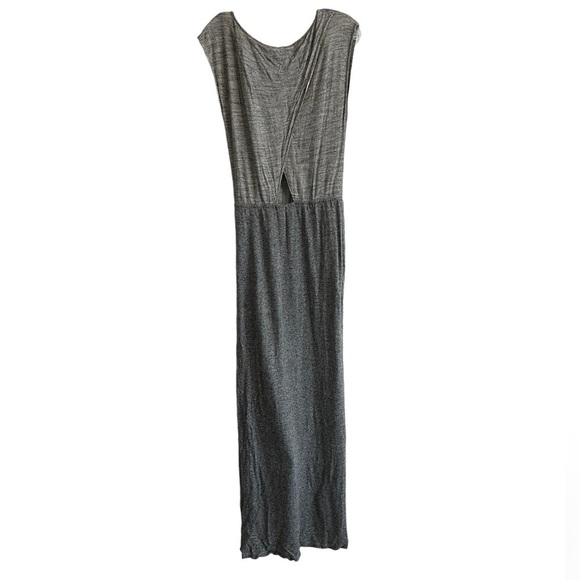 Anthropologie Sachin + Babi Blouson Antonia Gray Maxi Dress Surplice Back Size 4 - Picture 4 of 7